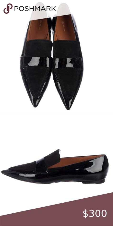 celine pointed toe patent leather loafers|Celine loafers for women.